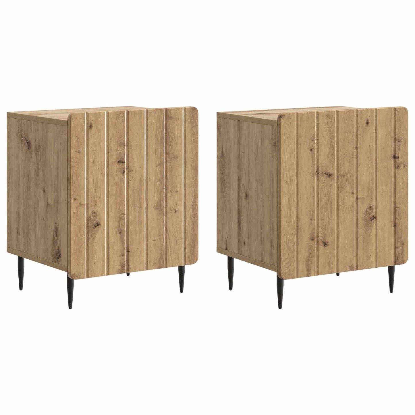 Nachtkastje 2 pcs Artisanaal eiken 43 x 34,5 x 52 cm is nu te koop bij PeponiXL, paradijselijk wonen!