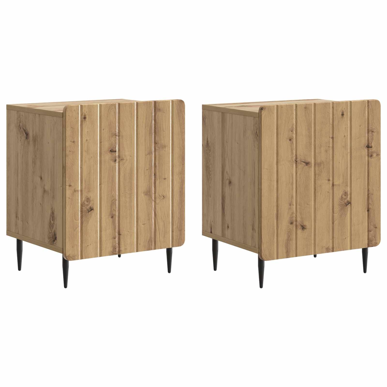 Nachtkastje 2 pcs Artisanaal eiken 43 x 34,5 x 52 cm is nu te koop bij PeponiXL, paradijselijk wonen!