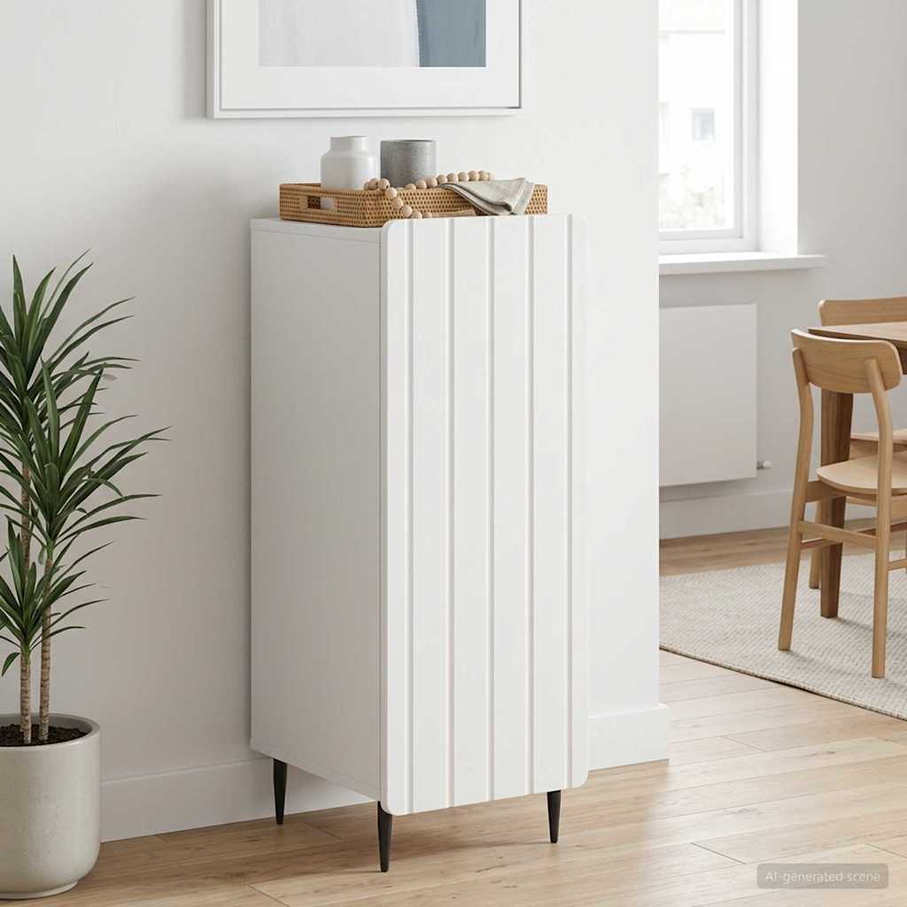 Dressoir Wit 34,5 x 33 x 92 cm Bewerkt hout is nu te koop bij PeponiXL, paradijselijk wonen!