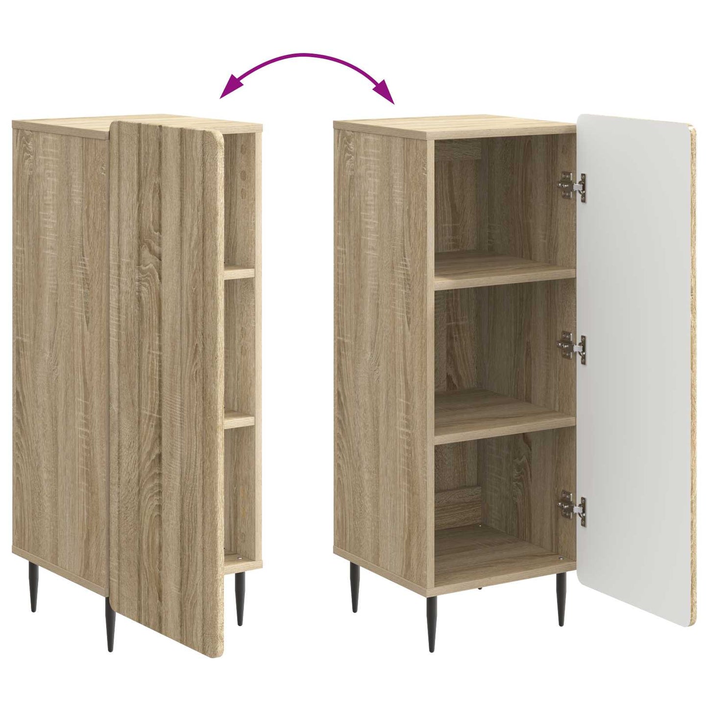 Dressoir Sonoma Eiken 34,5 x 33 x 92 cm Bewerkt hout is nu te koop bij PeponiXL, paradijselijk wonen!