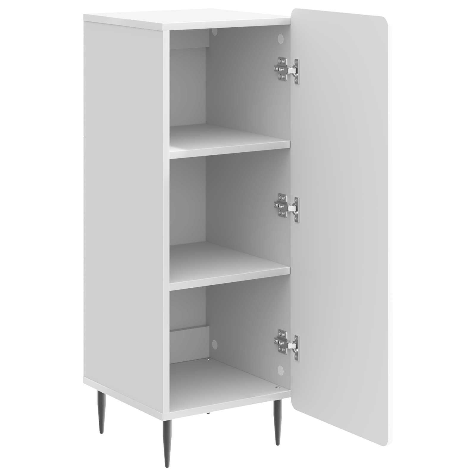 Dressoir Hoogglans Wit 34,5 x 33 x 92 cm Bewerkt hout is nu te koop bij PeponiXL, paradijselijk wonen!