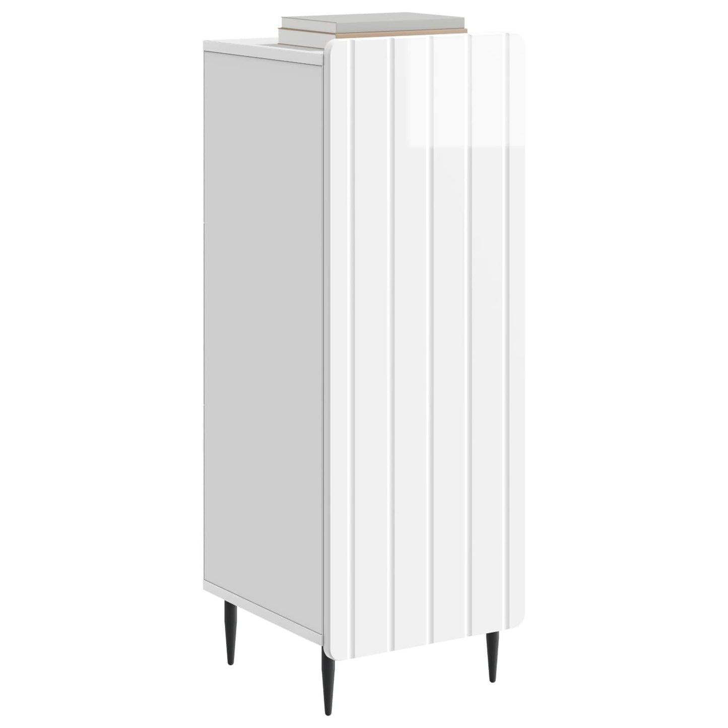Dressoir Hoogglans Wit 34,5 x 33 x 92 cm Bewerkt hout is nu te koop bij PeponiXL, paradijselijk wonen!