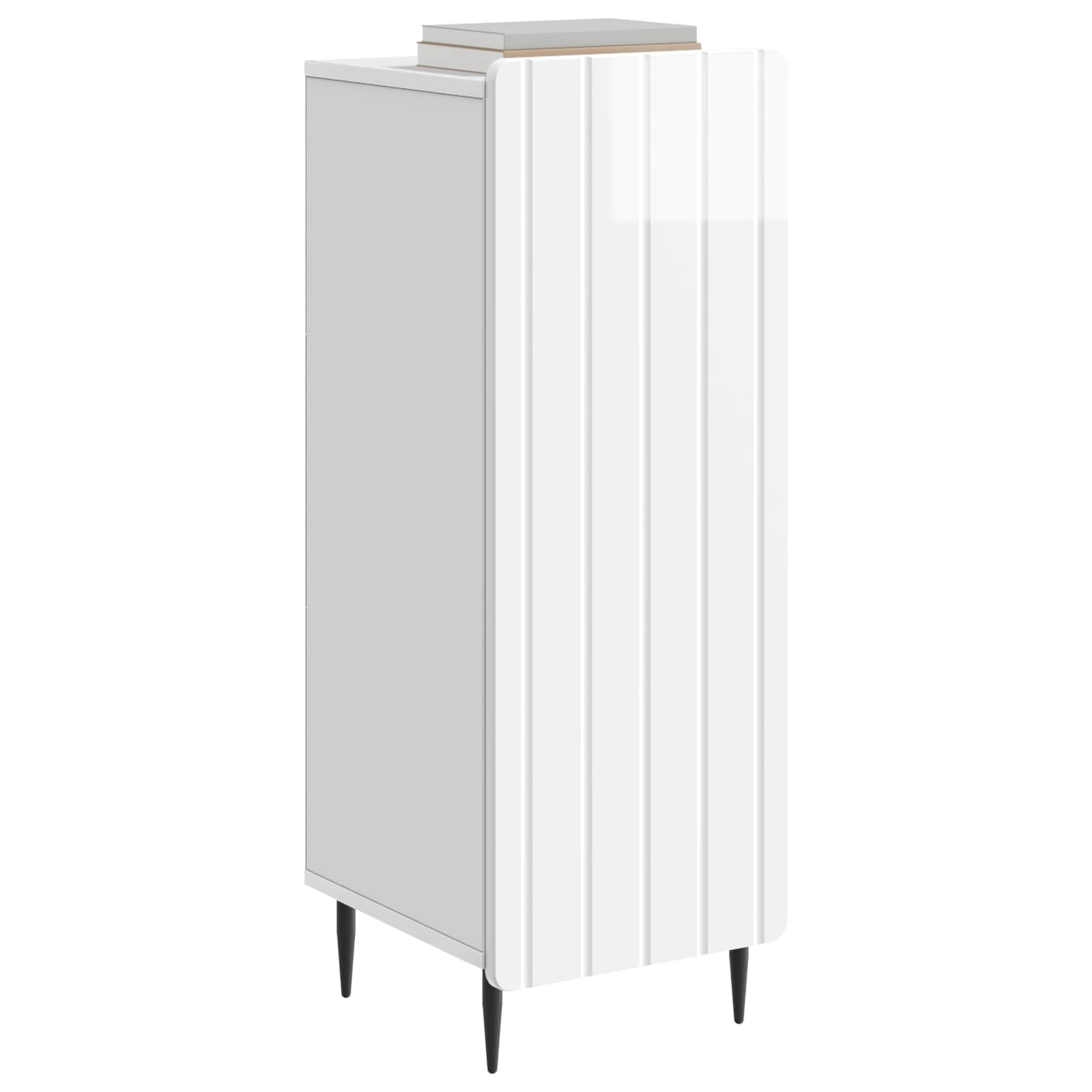 Dressoir Hoogglans Wit 34,5 x 33 x 92 cm Bewerkt hout is nu te koop bij PeponiXL, paradijselijk wonen!