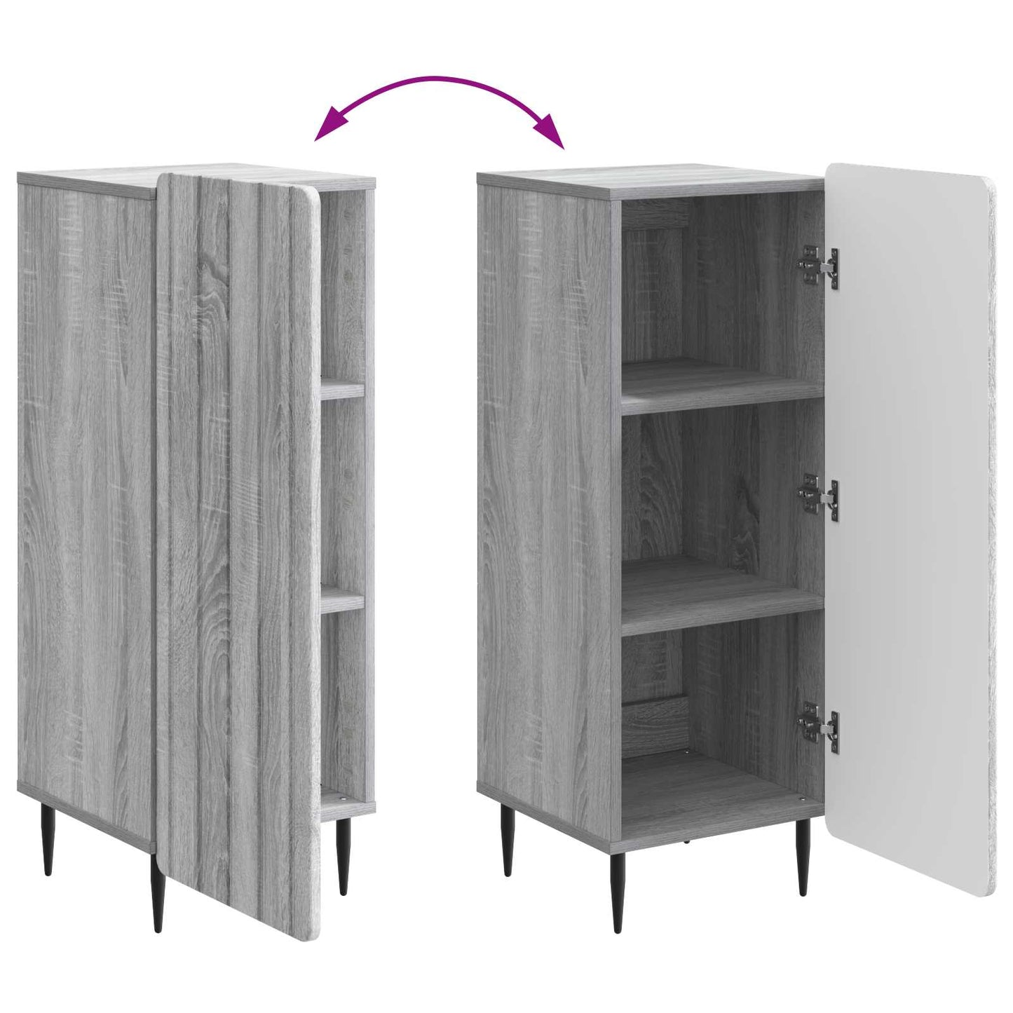 Dressoir Grijs sonoma 34,5 x 33 x 92 cm Bewerkt hout is nu te koop bij PeponiXL, paradijselijk wonen!