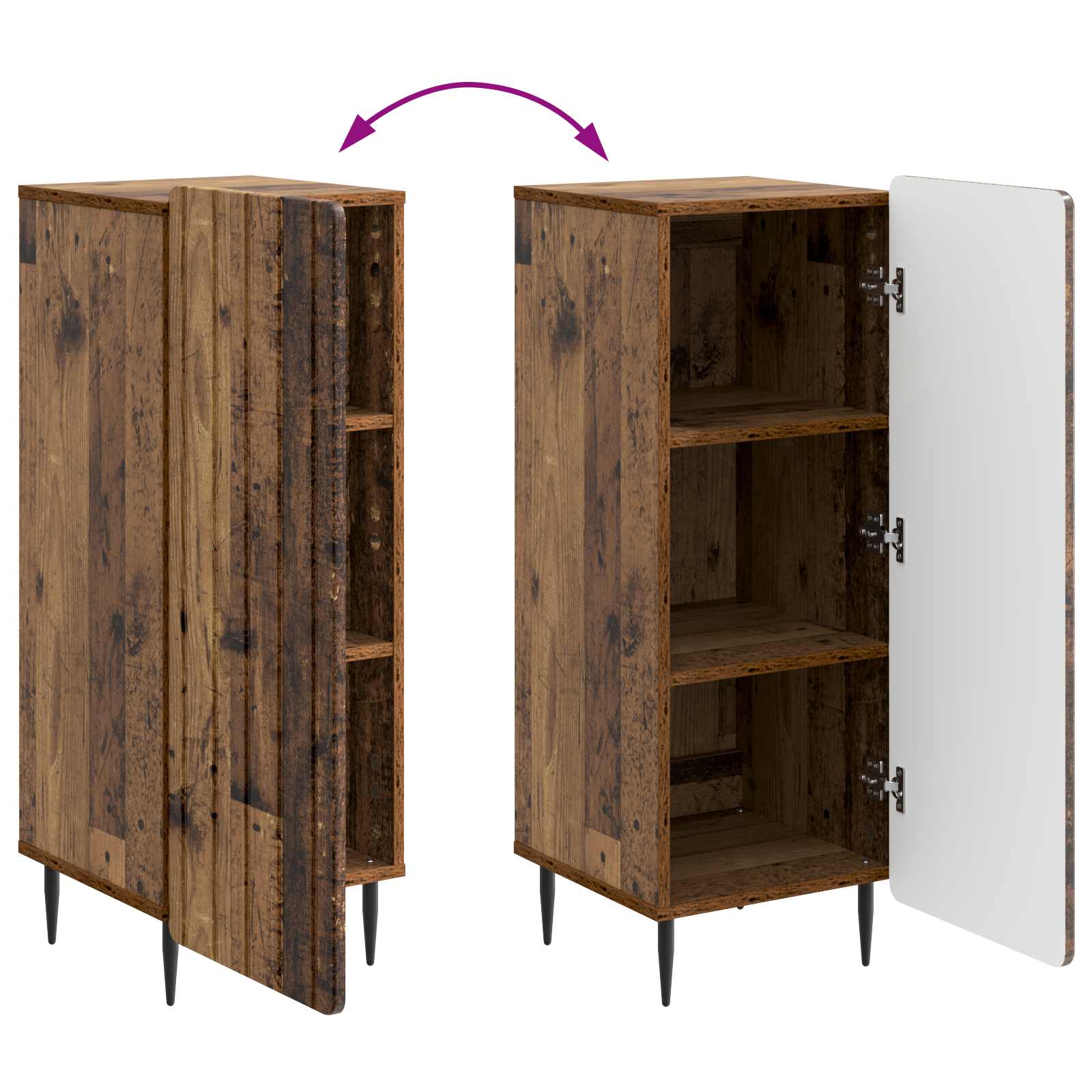 Dressoir Oud hout 34,5 x 33 x 92 cm Bewerkt hout is nu te koop bij PeponiXL, paradijselijk wonen!