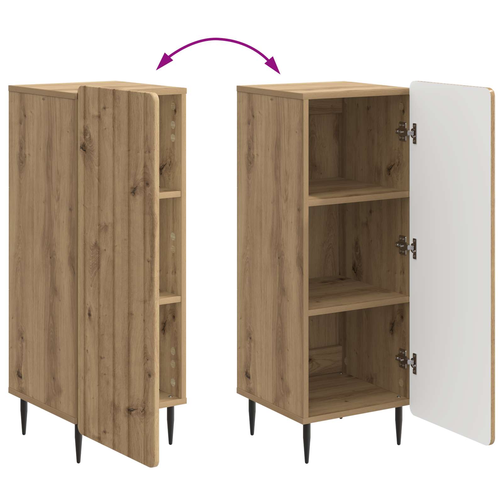 Dressoir Artisanaal eiken 34,5 x 33 x 92 cm Bewerkt hout is nu te koop bij PeponiXL, paradijselijk wonen!
