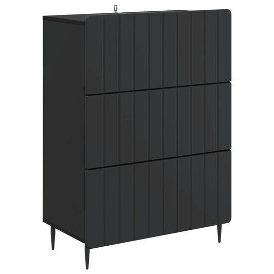 Ladenkast Zwart 66 x 34,5 x 92 cm Bewerkt hout is nu te koop bij PeponiXL, paradijselijk wonen!