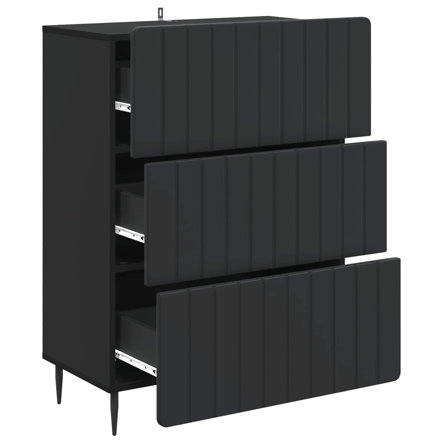 Ladenkast Zwart 66 x 34,5 x 92 cm Bewerkt hout is nu te koop bij PeponiXL, paradijselijk wonen!