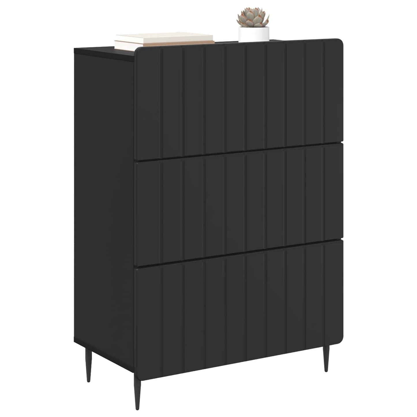 Ladenkast Zwart 66 x 34,5 x 92 cm Bewerkt hout is nu te koop bij PeponiXL, paradijselijk wonen!