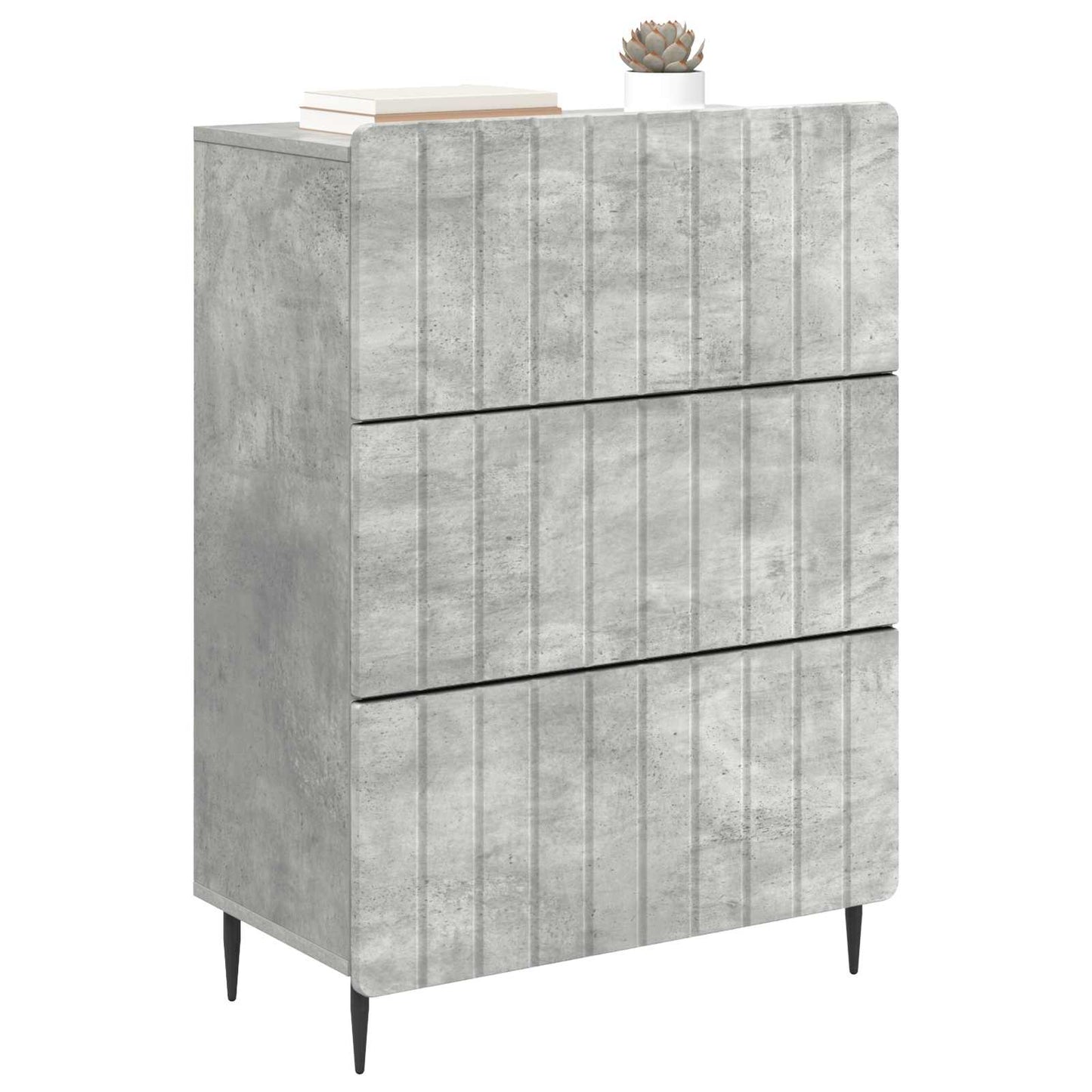Ladenkast Betongrijs 66 x 34,5 x 92 cm Bewerkt hout is nu te koop bij PeponiXL, paradijselijk wonen!