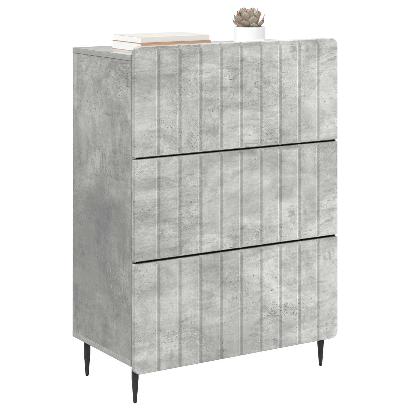 Ladenkast Betongrijs 66 x 34,5 x 92 cm Bewerkt hout is nu te koop bij PeponiXL, paradijselijk wonen!