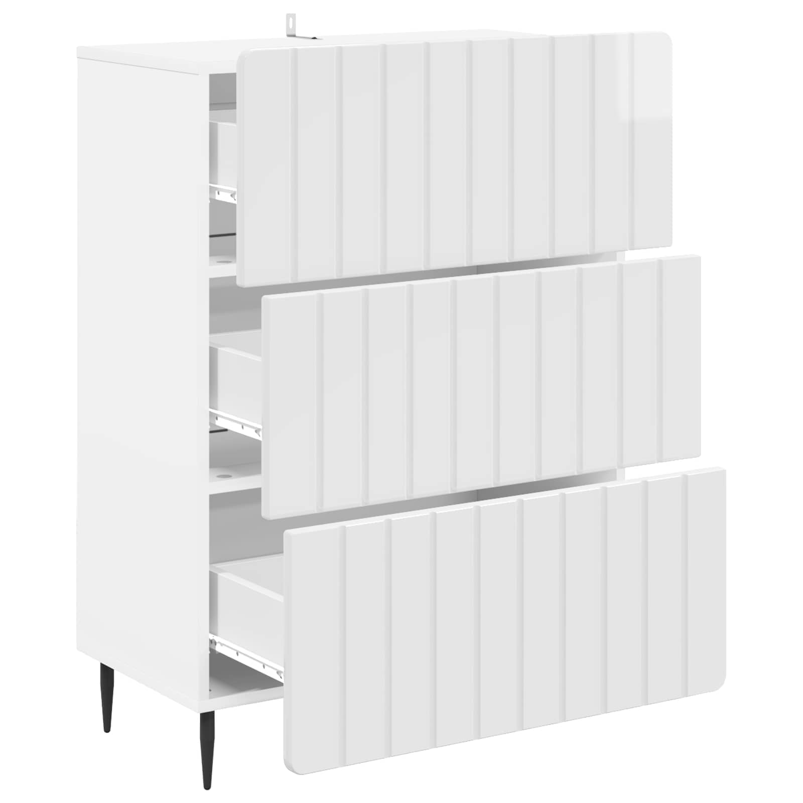 Ladenkast Hoogglans Wit 66 x 34,5 x 92 cm Bewerkt hout is nu te koop bij PeponiXL, paradijselijk wonen!