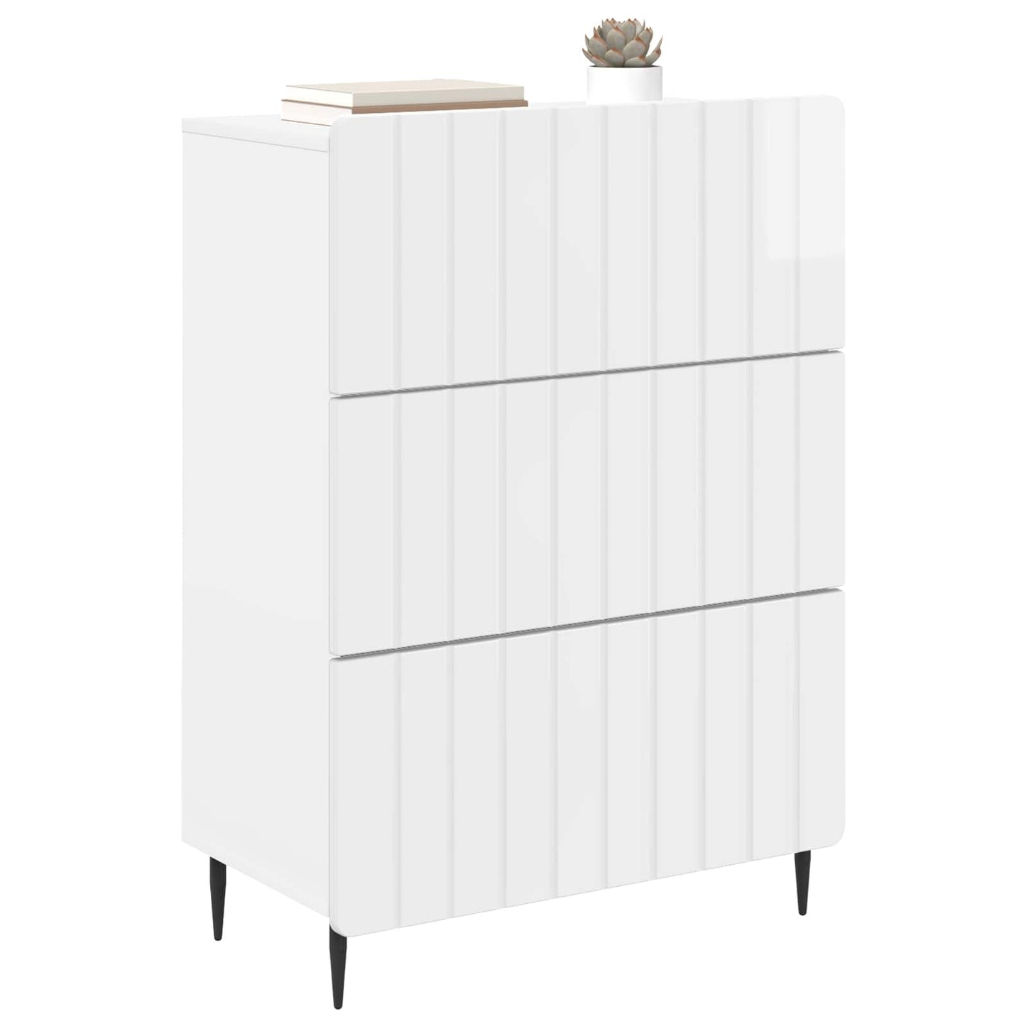 Ladenkast Hoogglans Wit 66 x 34,5 x 92 cm Bewerkt hout is nu te koop bij PeponiXL, paradijselijk wonen!