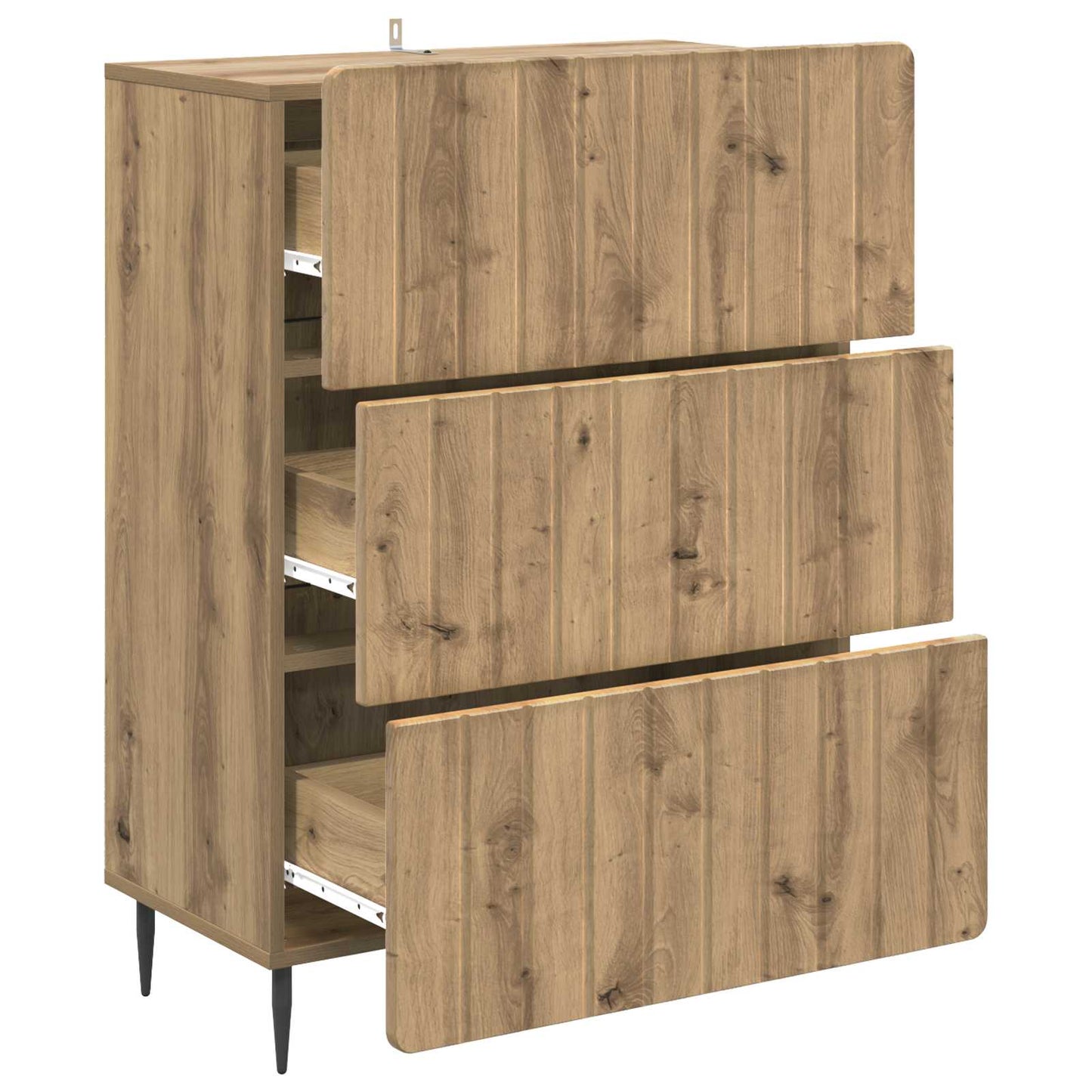 Ladenkast Artisanaal eiken 66 x 34,5 x 92 cm Bewerkt hout is nu te koop bij PeponiXL, paradijselijk wonen!