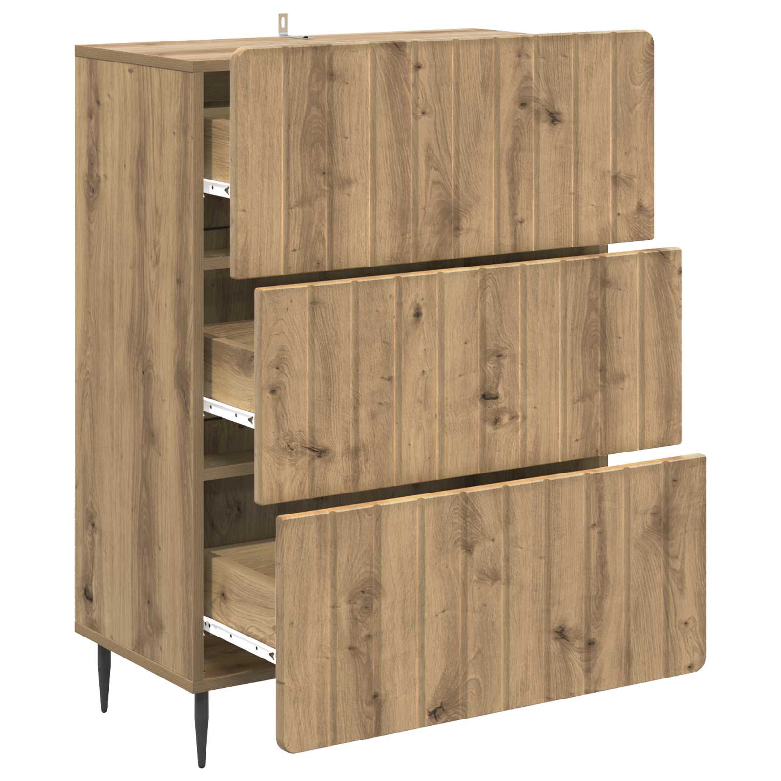 Ladenkast Artisanaal eiken 66 x 34,5 x 92 cm Bewerkt hout is nu te koop bij PeponiXL, paradijselijk wonen!