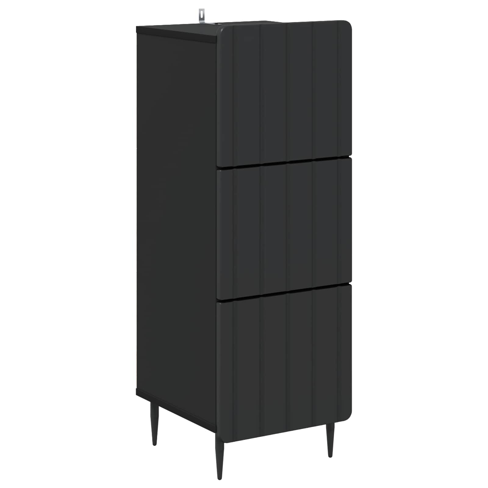 Ladenkast Zwart 33 x 34,5 x 92 cm Bewerkt hout is nu te koop bij PeponiXL, paradijselijk wonen!