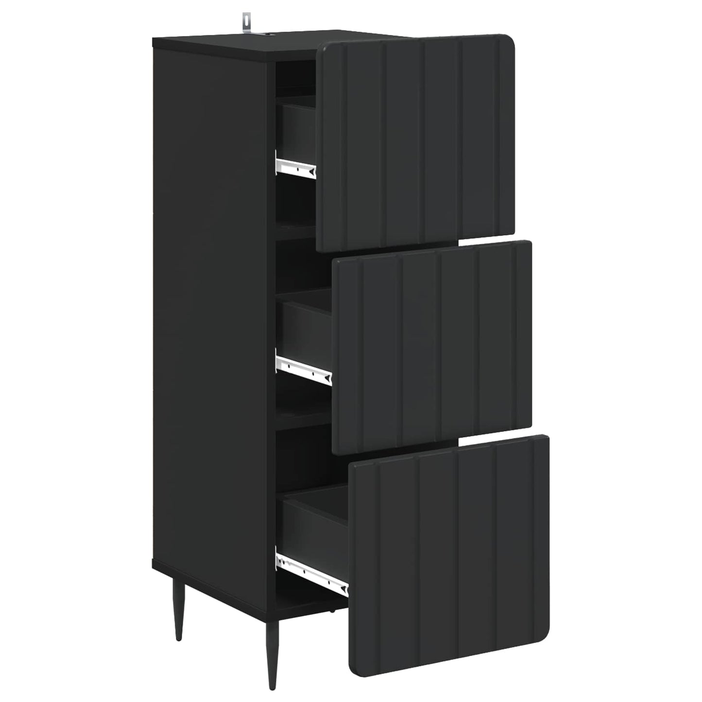 Ladenkast Zwart 33 x 34,5 x 92 cm Bewerkt hout is nu te koop bij PeponiXL, paradijselijk wonen!