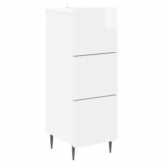 Ladenkast Hoogglans Wit 33 x 34,5 x 92 cm Bewerkt hout is nu te koop bij PeponiXL, paradijselijk wonen!