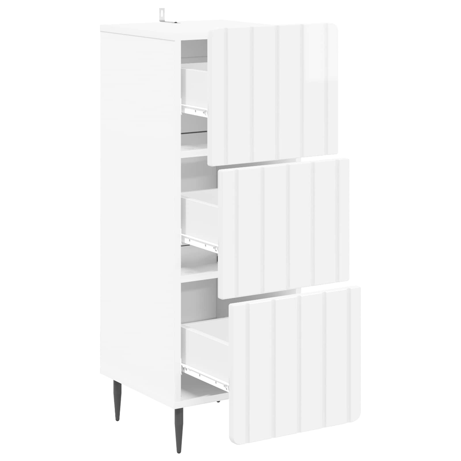 Ladenkast Hoogglans Wit 33 x 34,5 x 92 cm Bewerkt hout is nu te koop bij PeponiXL, paradijselijk wonen!