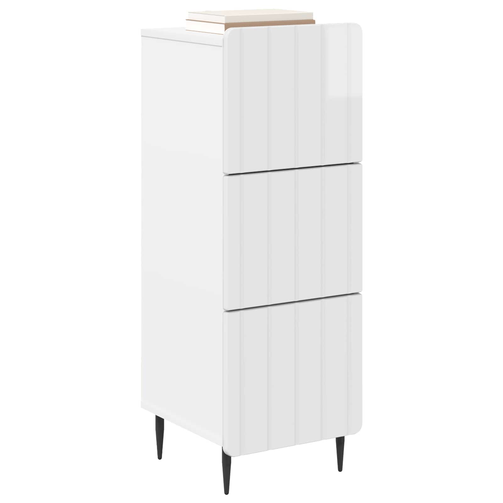 Ladenkast Hoogglans Wit 33 x 34,5 x 92 cm Bewerkt hout is nu te koop bij PeponiXL, paradijselijk wonen!