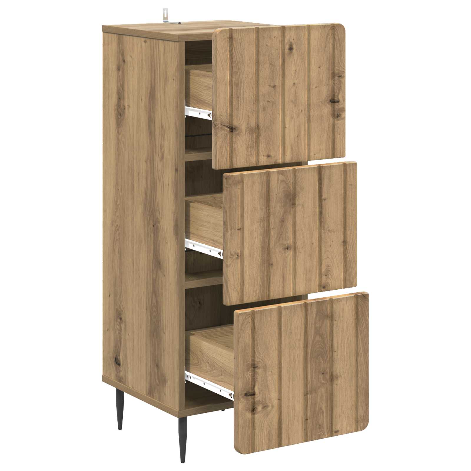 Ladenkast Artisanaal eiken 33 x 34,5 x 92 cm Bewerkt hout is nu te koop bij PeponiXL, paradijselijk wonen!