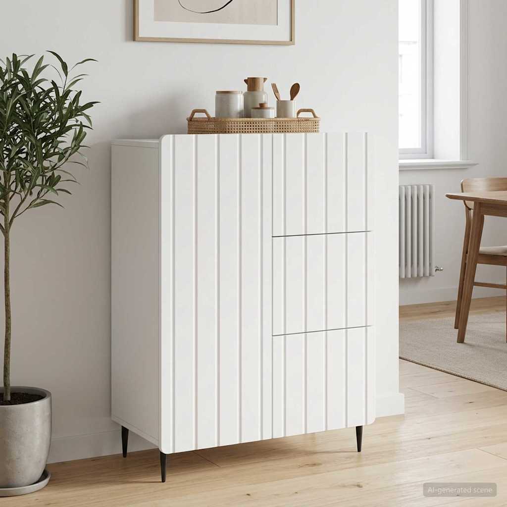 Dressoir Wit 66 x 34,5 x 91,5 cm Bewerkt hout is nu te koop bij PeponiXL, paradijselijk wonen!