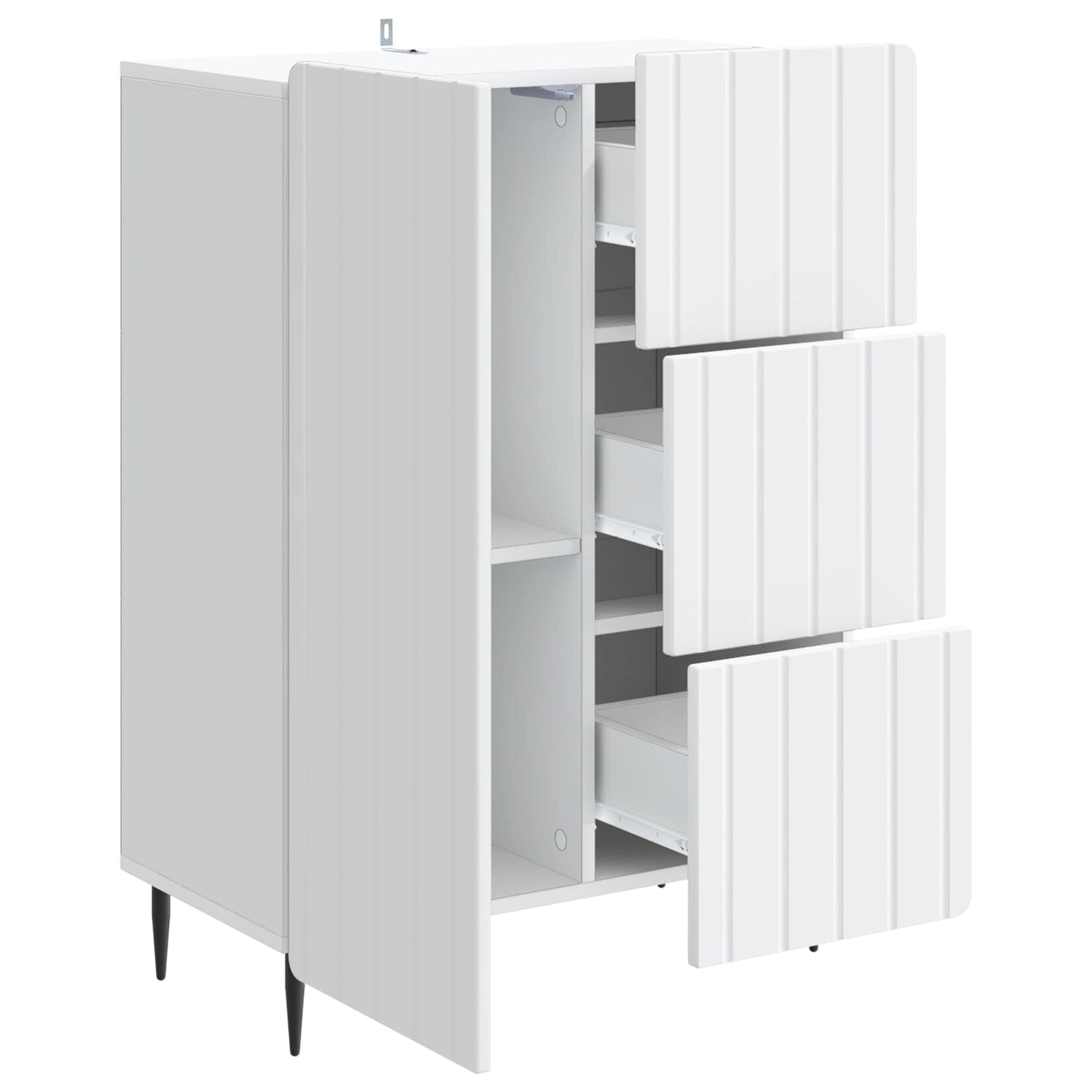 Dressoir Wit 66 x 34,5 x 91,5 cm Bewerkt hout is nu te koop bij PeponiXL, paradijselijk wonen!