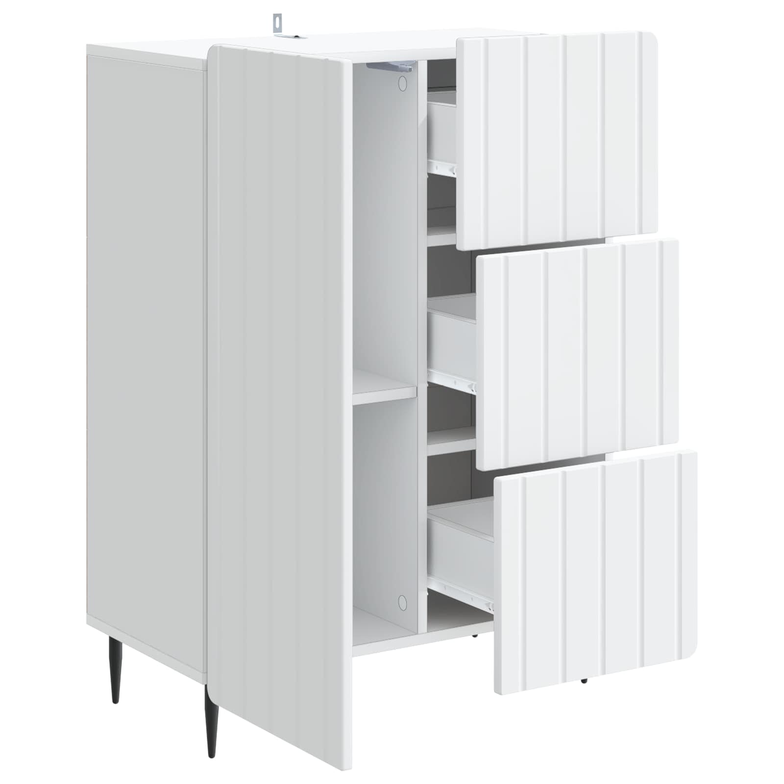 Dressoir Wit 66 x 34,5 x 91,5 cm Bewerkt hout is nu te koop bij PeponiXL, paradijselijk wonen!