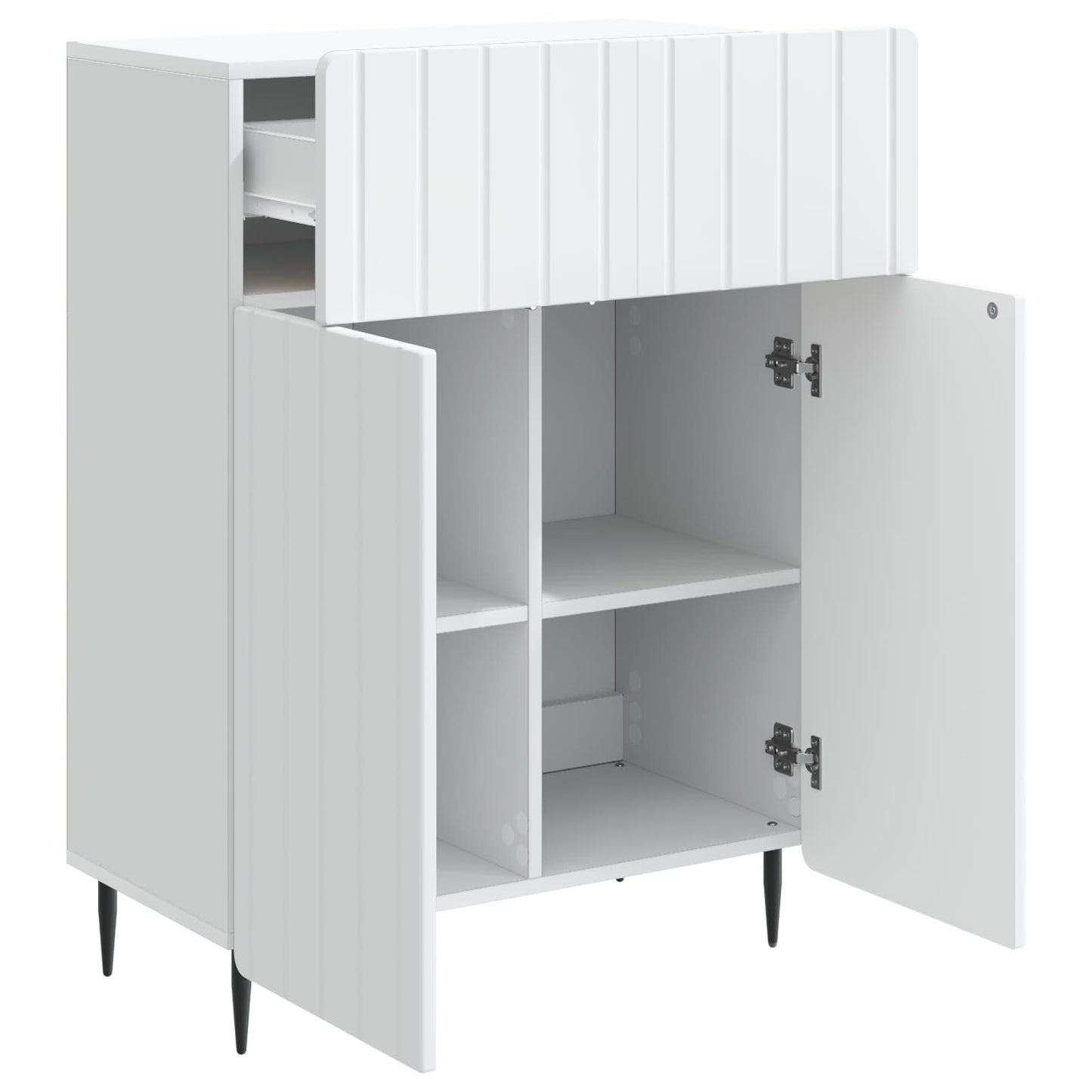 Dressoir Wit 66 x 34,5 x 92 cm Bewerkt hout is nu te koop bij PeponiXL, paradijselijk wonen!
