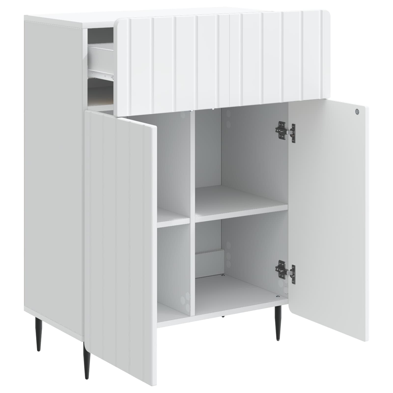 Dressoir Wit 66 x 34,5 x 92 cm Bewerkt hout is nu te koop bij PeponiXL, paradijselijk wonen!
