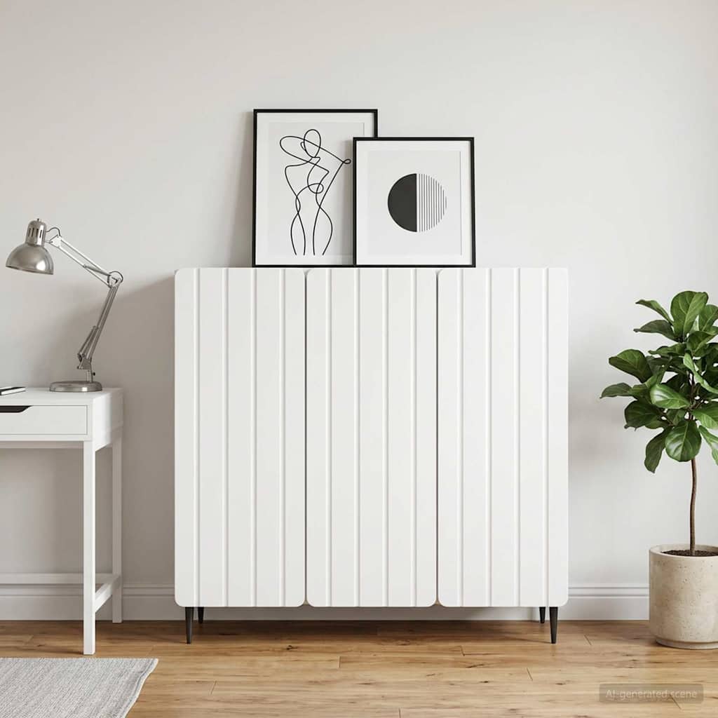 Dressoir Wit 89 x 34,5 x 82 cm Bewerkt hout is nu te koop bij PeponiXL, paradijselijk wonen!