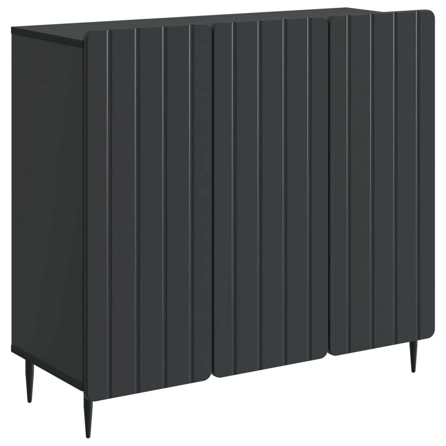 Dressoir Zwart 89 x 34,5 x 82 cm Bewerkt hout is nu te koop bij PeponiXL, paradijselijk wonen!