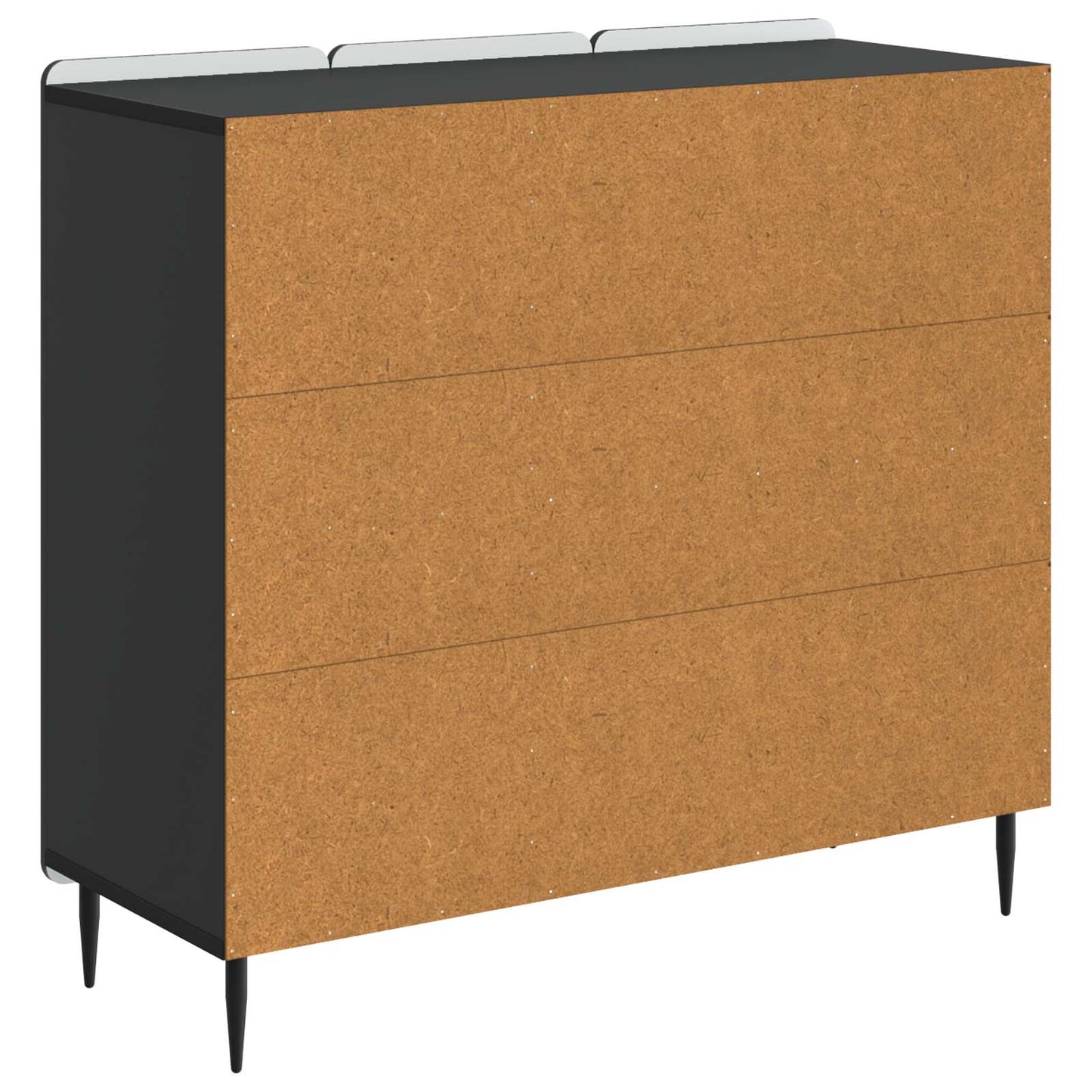 Dressoir Zwart 89 x 34,5 x 82 cm Bewerkt hout is nu te koop bij PeponiXL, paradijselijk wonen!