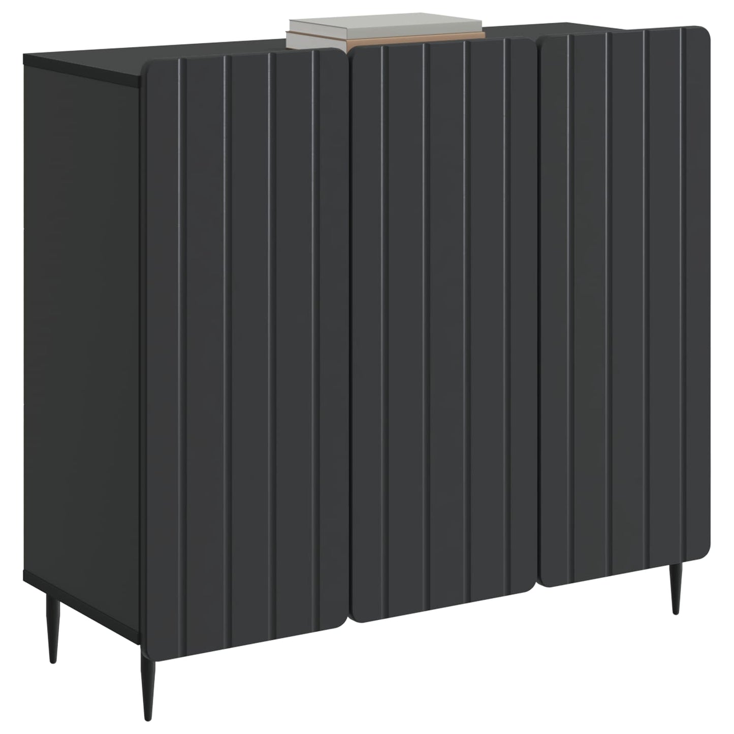 Dressoir Zwart 89 x 34,5 x 82 cm Bewerkt hout is nu te koop bij PeponiXL, paradijselijk wonen!