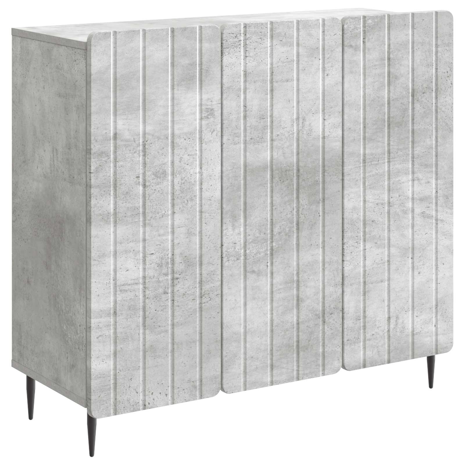 Dressoir Betongrijs 89 x 34,5 x 82 cm Bewerkt hout is nu te koop bij PeponiXL, paradijselijk wonen!