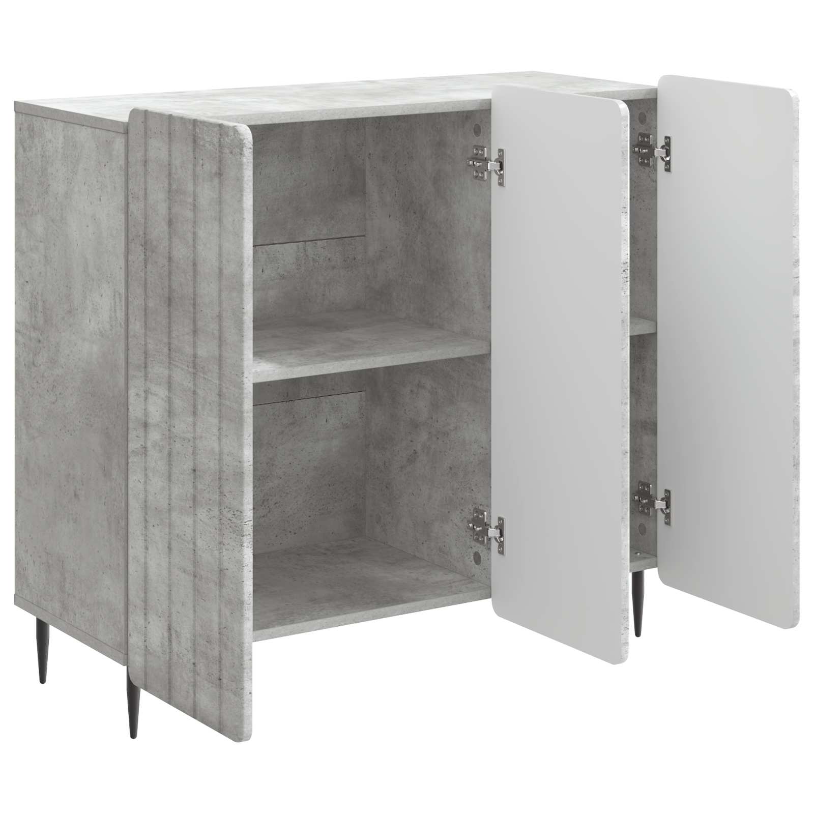 Dressoir Betongrijs 89 x 34,5 x 82 cm Bewerkt hout is nu te koop bij PeponiXL, paradijselijk wonen!