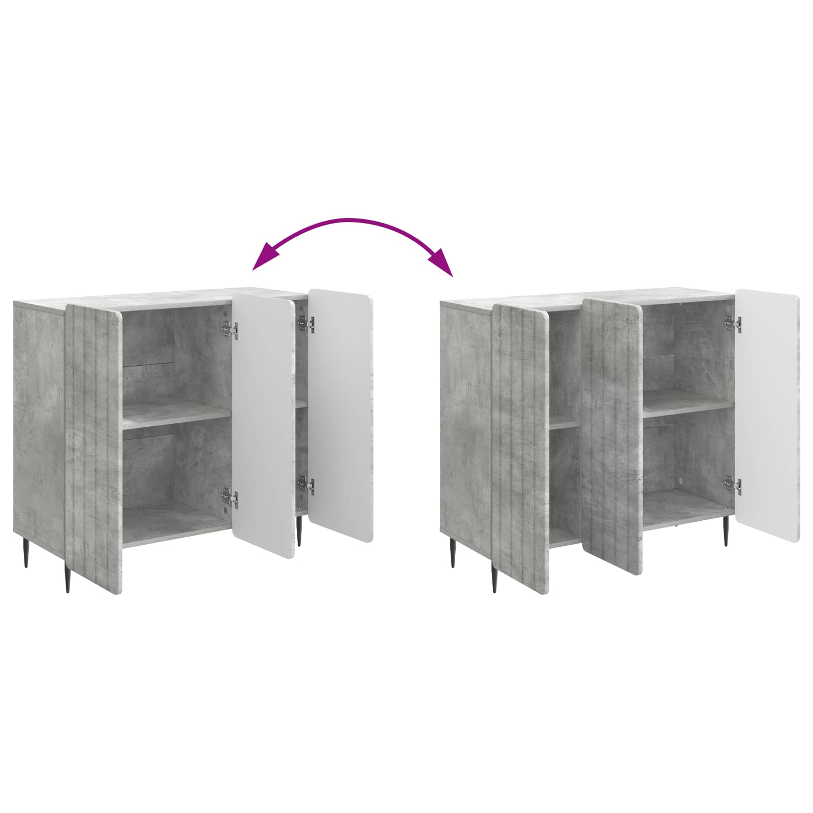 Dressoir Betongrijs 89 x 34,5 x 82 cm Bewerkt hout is nu te koop bij PeponiXL, paradijselijk wonen!