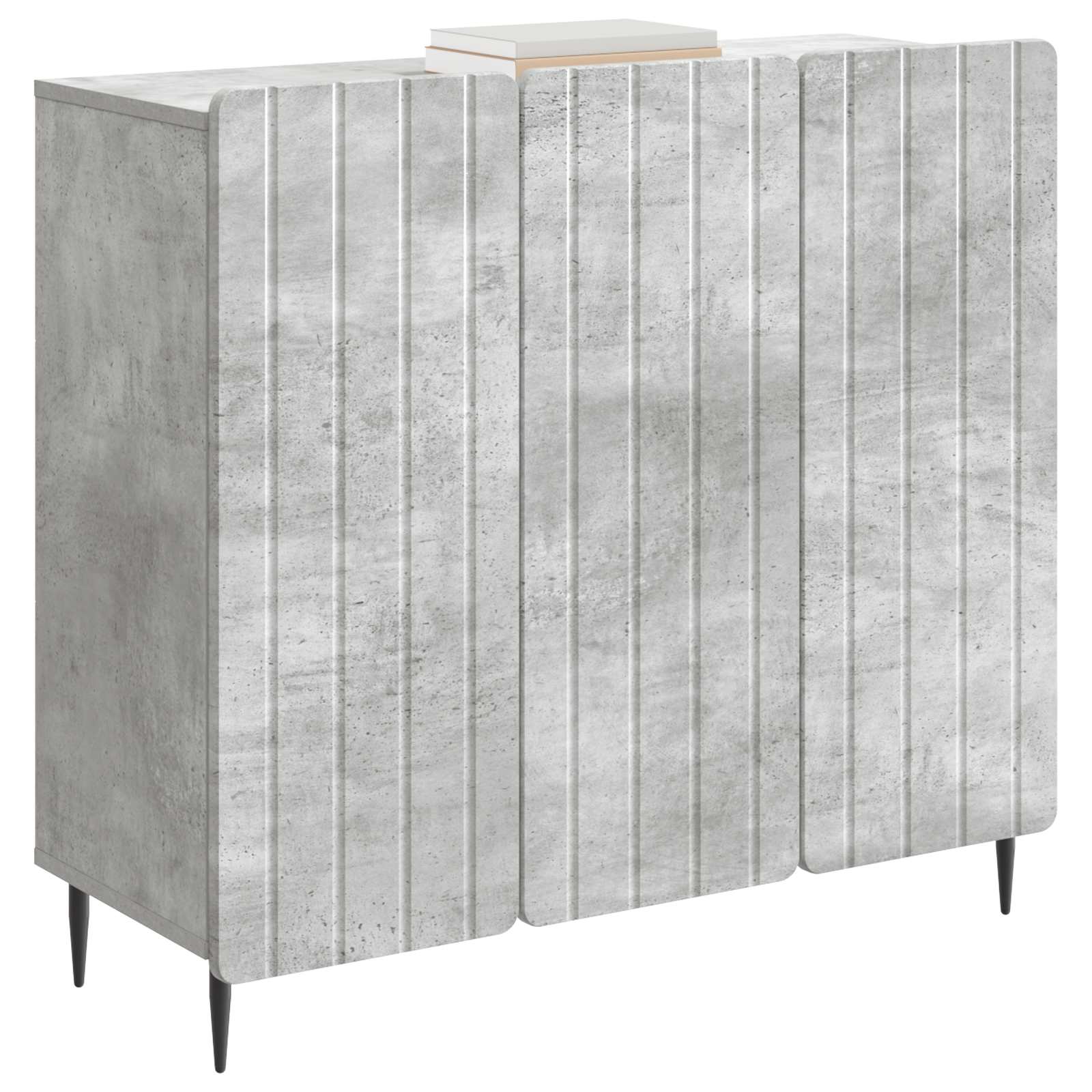 Dressoir Betongrijs 89 x 34,5 x 82 cm Bewerkt hout is nu te koop bij PeponiXL, paradijselijk wonen!