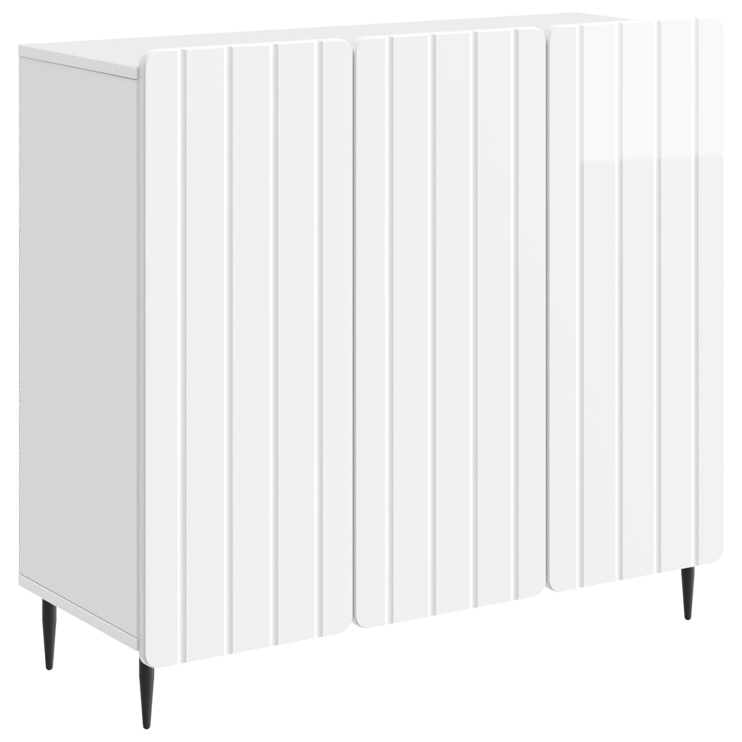 Dressoir Hoogglans Wit 89 x 34,5 x 82 cm Bewerkt hout is nu te koop bij PeponiXL, paradijselijk wonen!