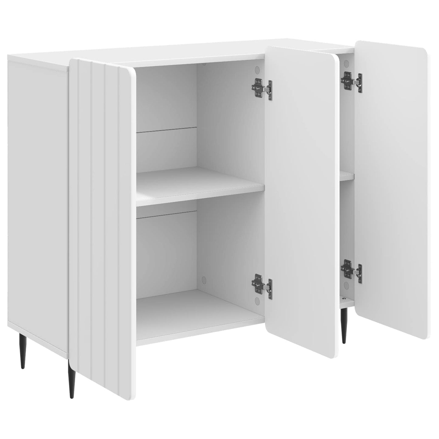 Dressoir Hoogglans Wit 89 x 34,5 x 82 cm Bewerkt hout is nu te koop bij PeponiXL, paradijselijk wonen!