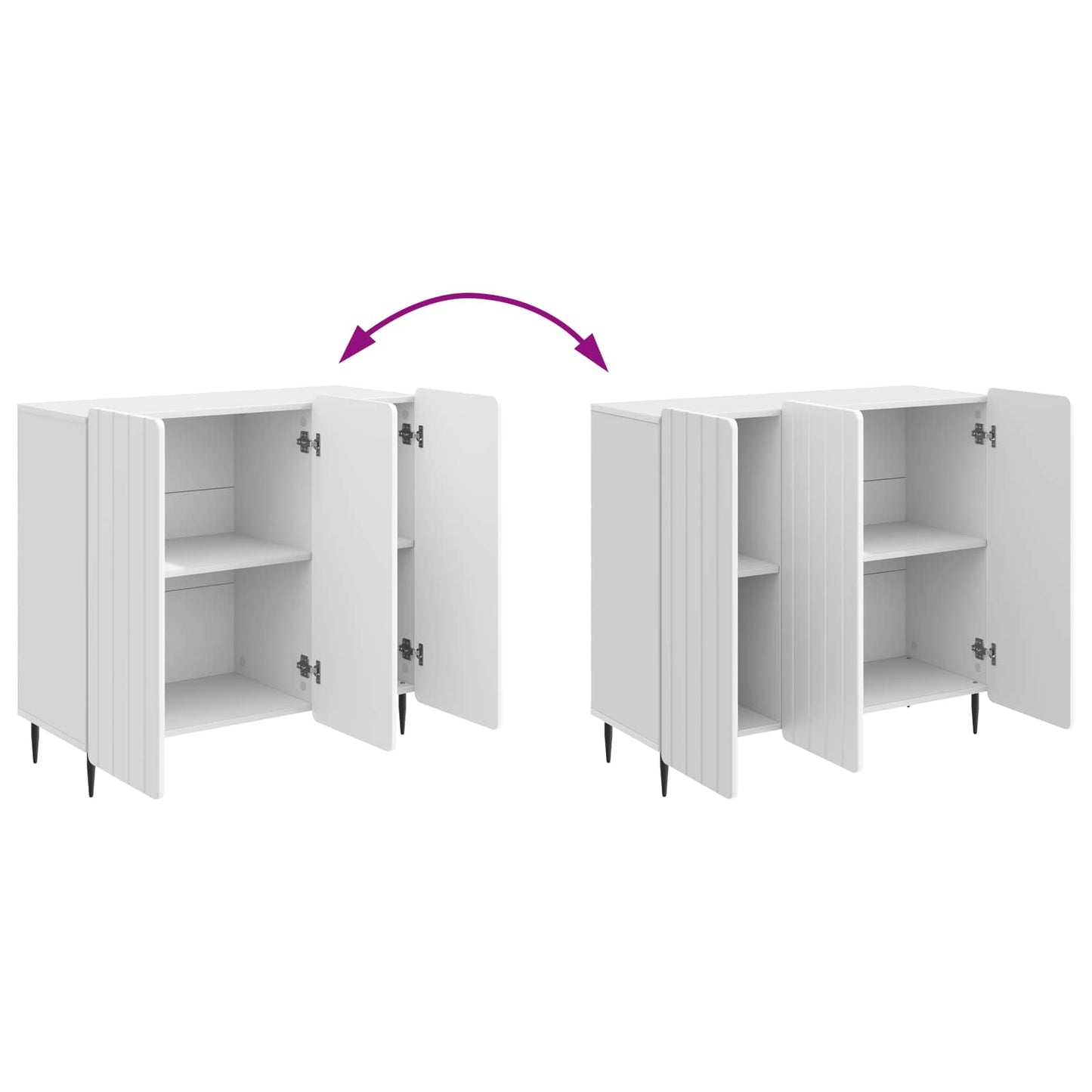 Dressoir Hoogglans Wit 89 x 34,5 x 82 cm Bewerkt hout is nu te koop bij PeponiXL, paradijselijk wonen!