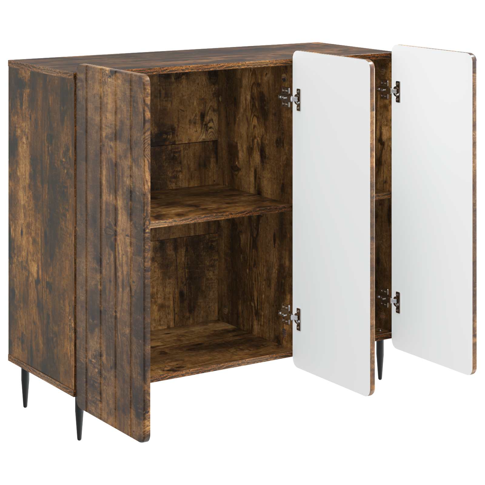 Dressoir Gerookt eiken 89 x 34,5 x 82 cm Bewerkt hout is nu te koop bij PeponiXL, paradijselijk wonen!