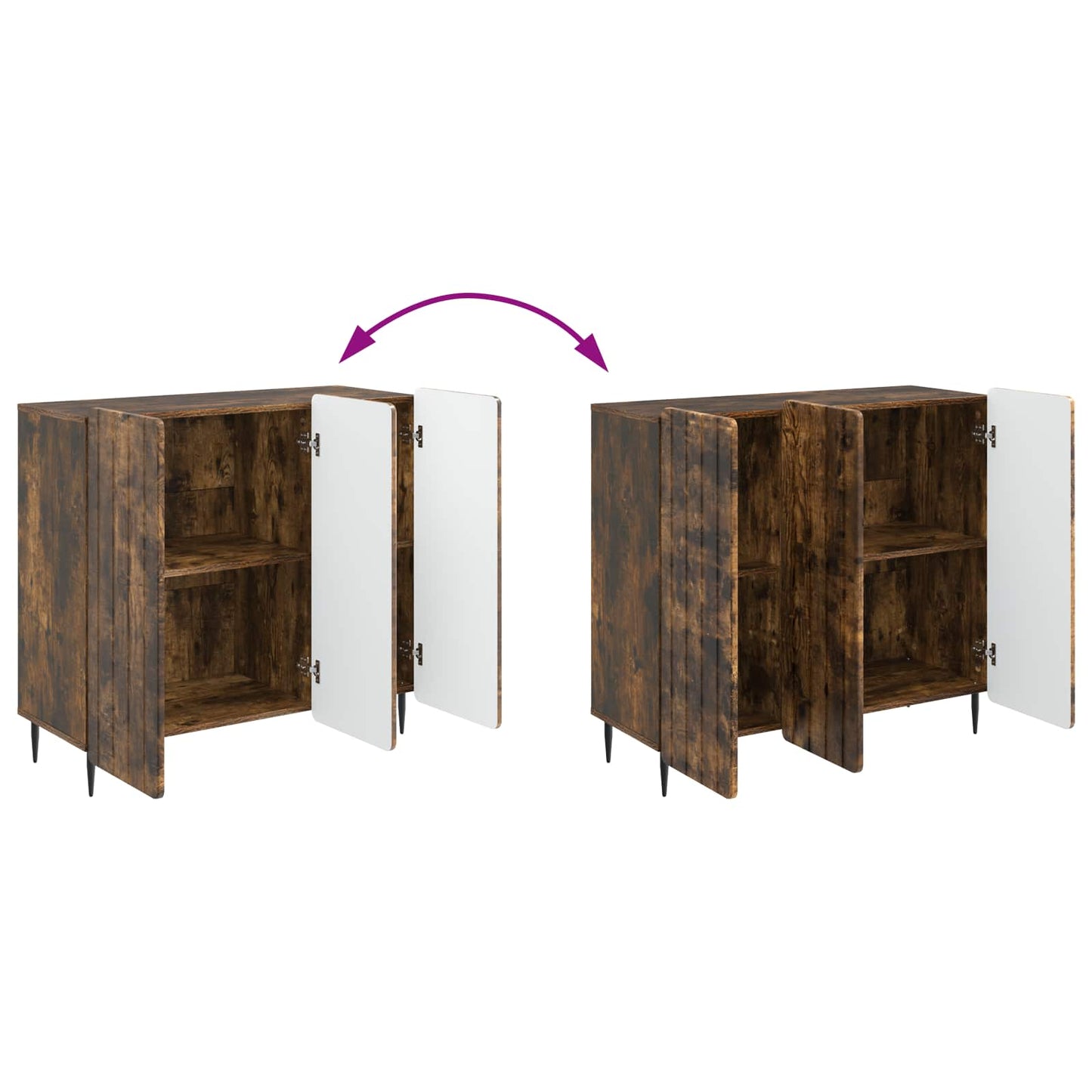 Dressoir Gerookt eiken 89 x 34,5 x 82 cm Bewerkt hout is nu te koop bij PeponiXL, paradijselijk wonen!