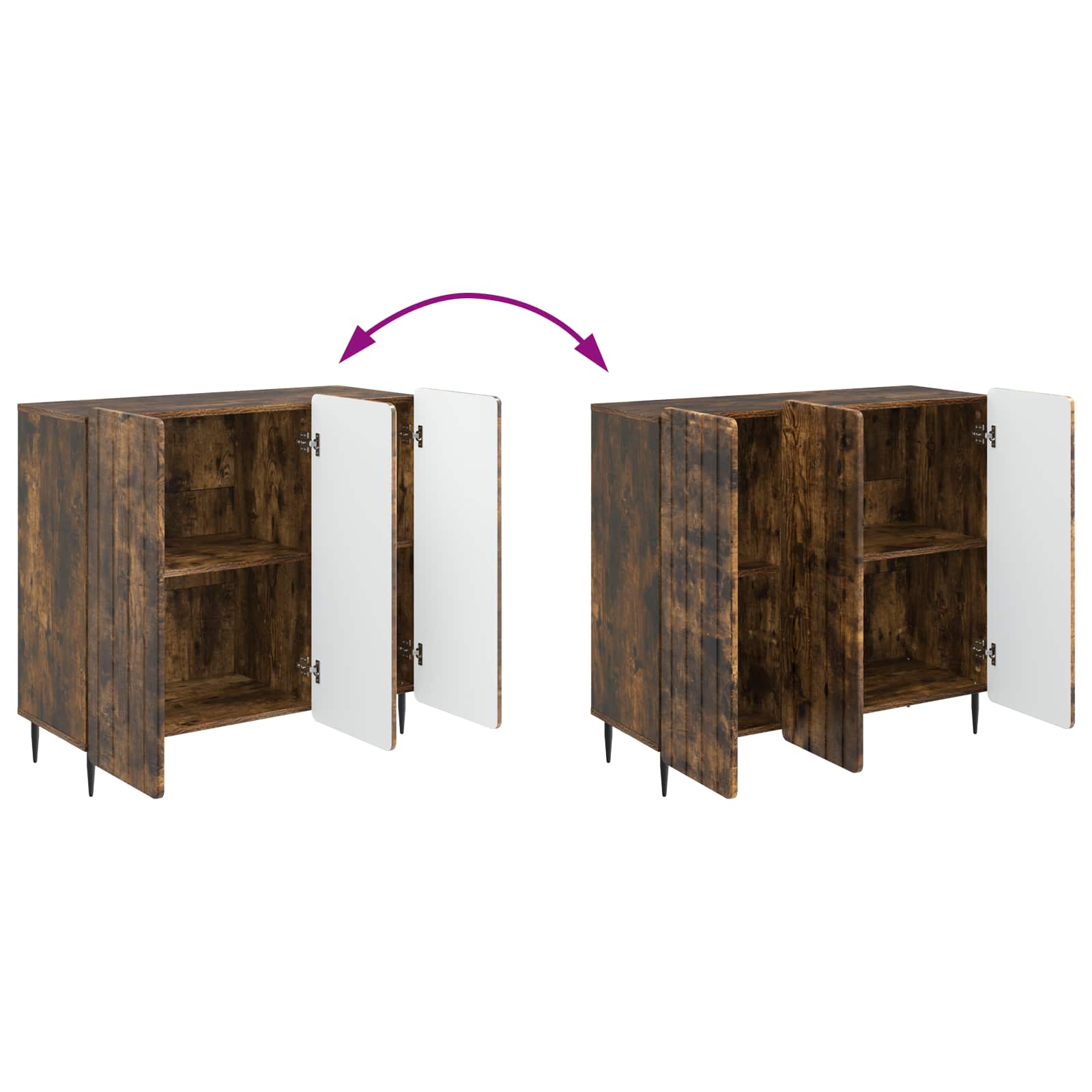 Dressoir Gerookt eiken 89 x 34,5 x 82 cm Bewerkt hout is nu te koop bij PeponiXL, paradijselijk wonen!