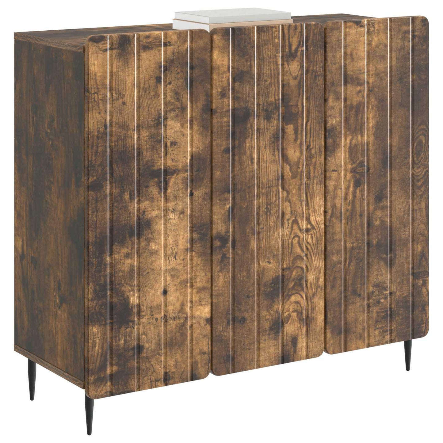 Dressoir Gerookt eiken 89 x 34,5 x 82 cm Bewerkt hout is nu te koop bij PeponiXL, paradijselijk wonen!