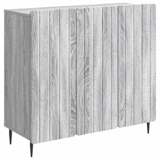 Dressoir Grijs sonoma 89 x 34,5 x 82 cm Bewerkt hout is nu te koop bij PeponiXL, paradijselijk wonen!