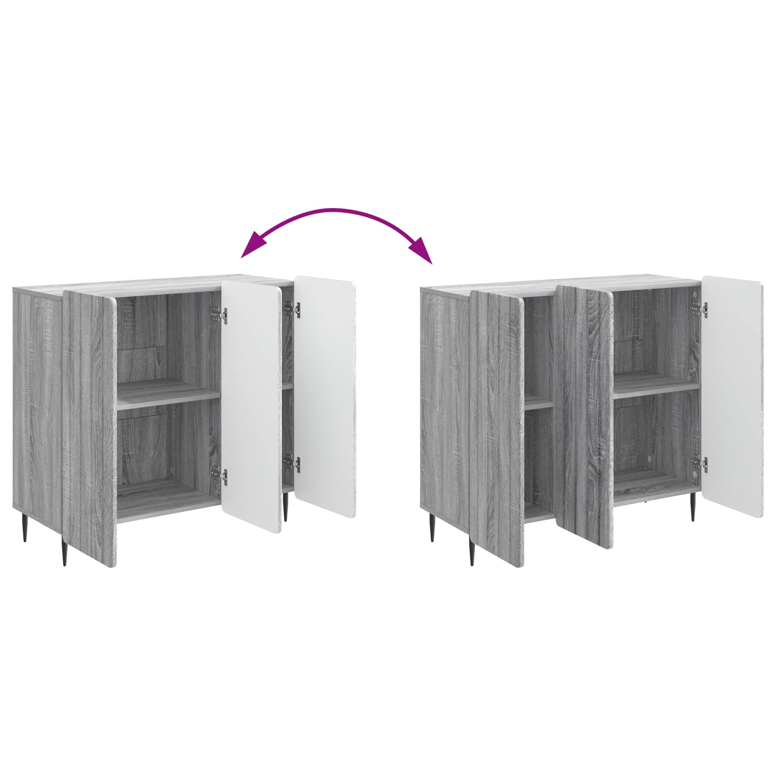 Dressoir Grijs sonoma 89 x 34,5 x 82 cm Bewerkt hout is nu te koop bij PeponiXL, paradijselijk wonen!
