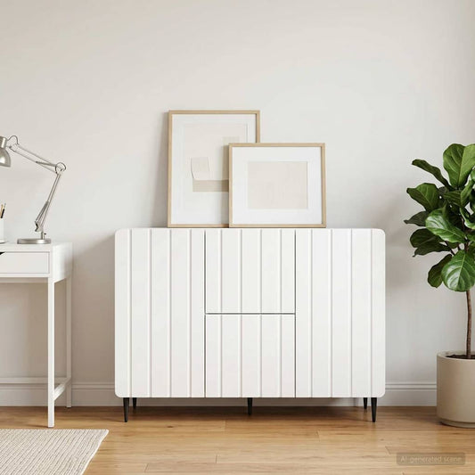 Dressoir Wit 89 x 34,5 x 62 cm Bewerkt hout is nu te koop bij PeponiXL, paradijselijk wonen!