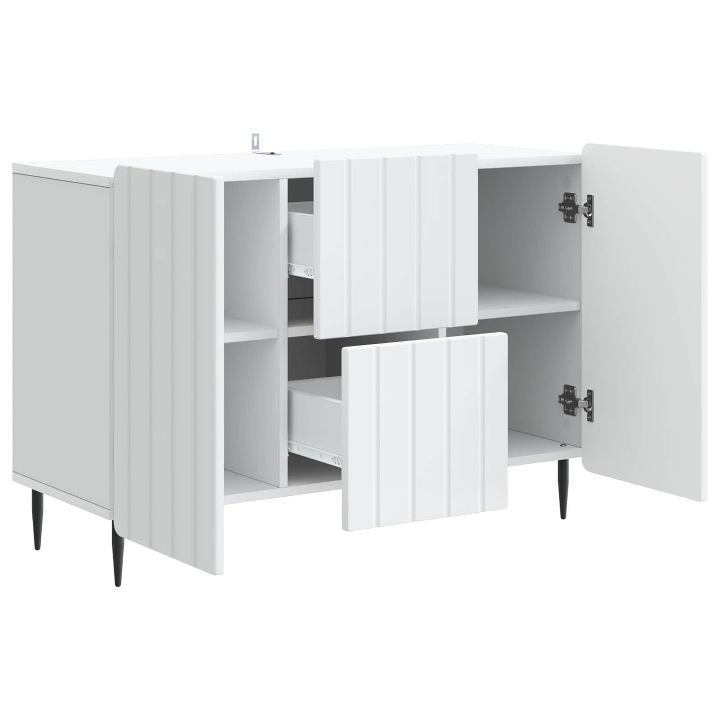 Dressoir Wit 89 x 34,5 x 62 cm Bewerkt hout is nu te koop bij PeponiXL, paradijselijk wonen!