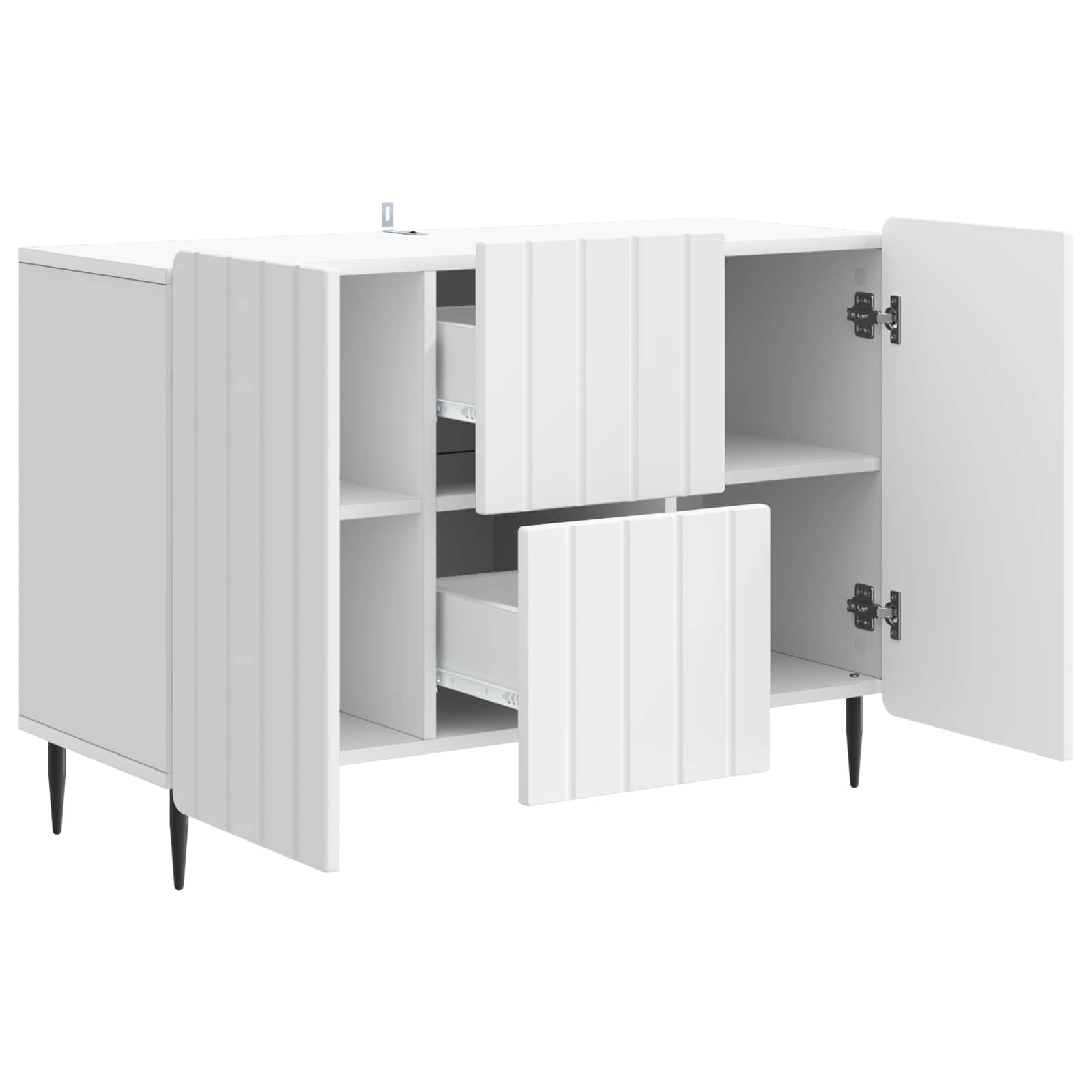 Dressoir Wit 89 x 34,5 x 62 cm Bewerkt hout is nu te koop bij PeponiXL, paradijselijk wonen!